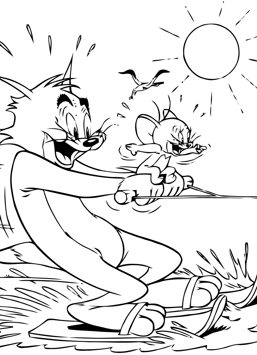 Tom et Jerry s'affrontent dans une scène de poursuite ludique