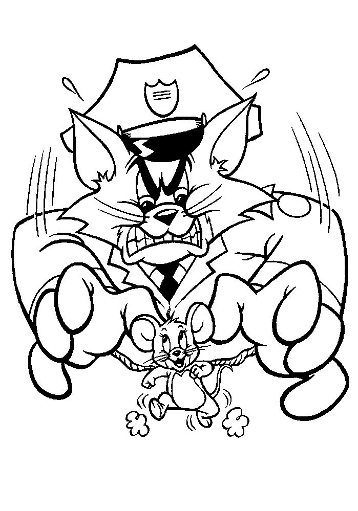 Tom et Jerry s'amusent dans une scène pleine d'action