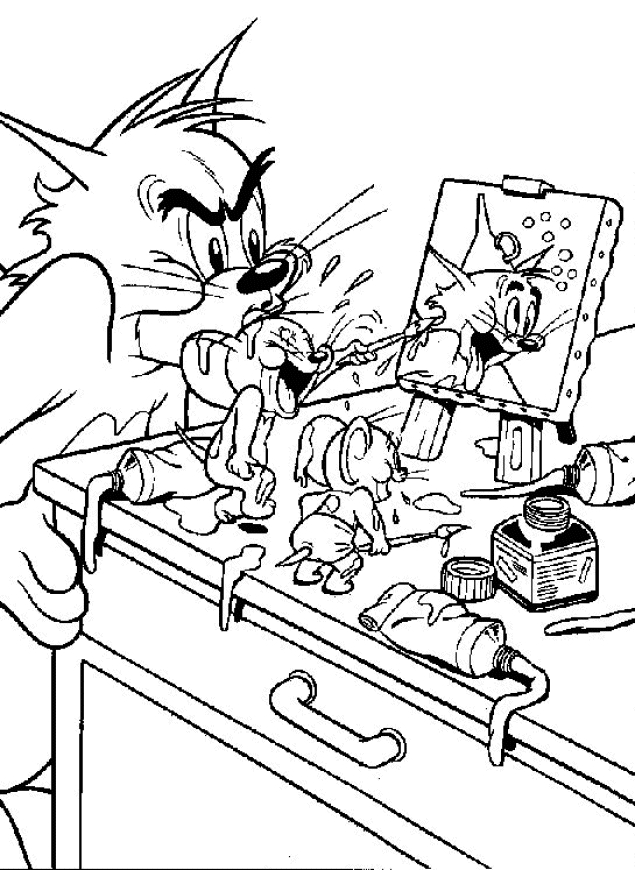Tom et Jerry s'affrontent dans une scène comique