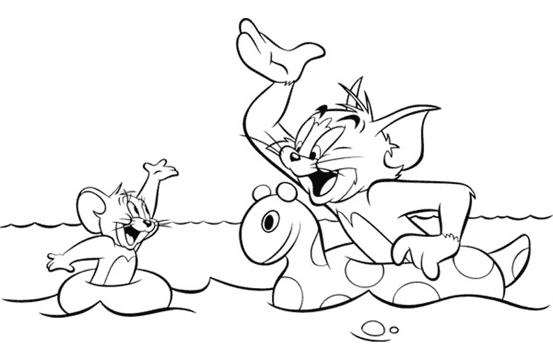 Tom et Jerry en pleine course poursuite dans un décor animé