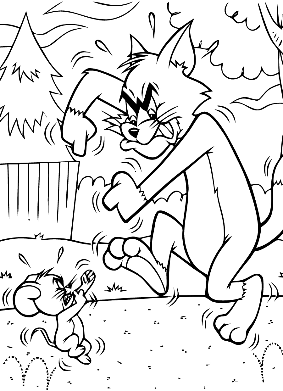 Tom et Jerry s'affrontent dans une scène de poursuite amusante