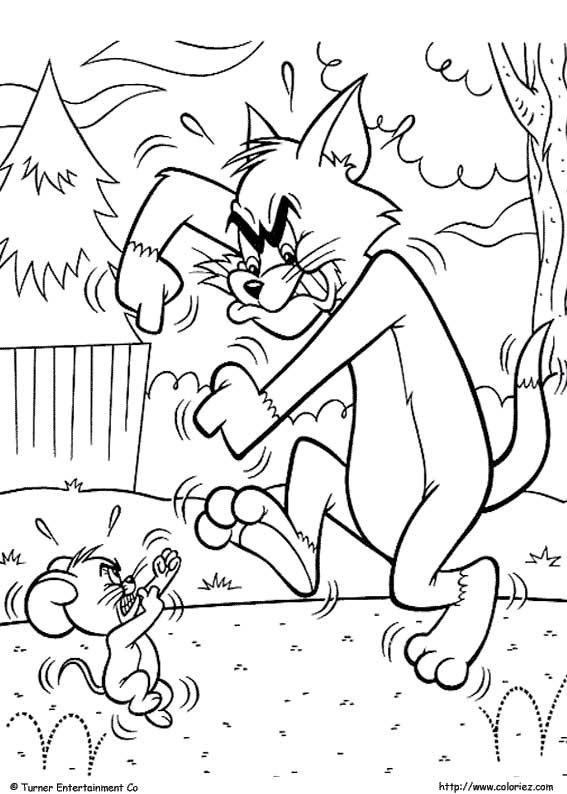 Tom et Jerry en pleine course dans un décor animé