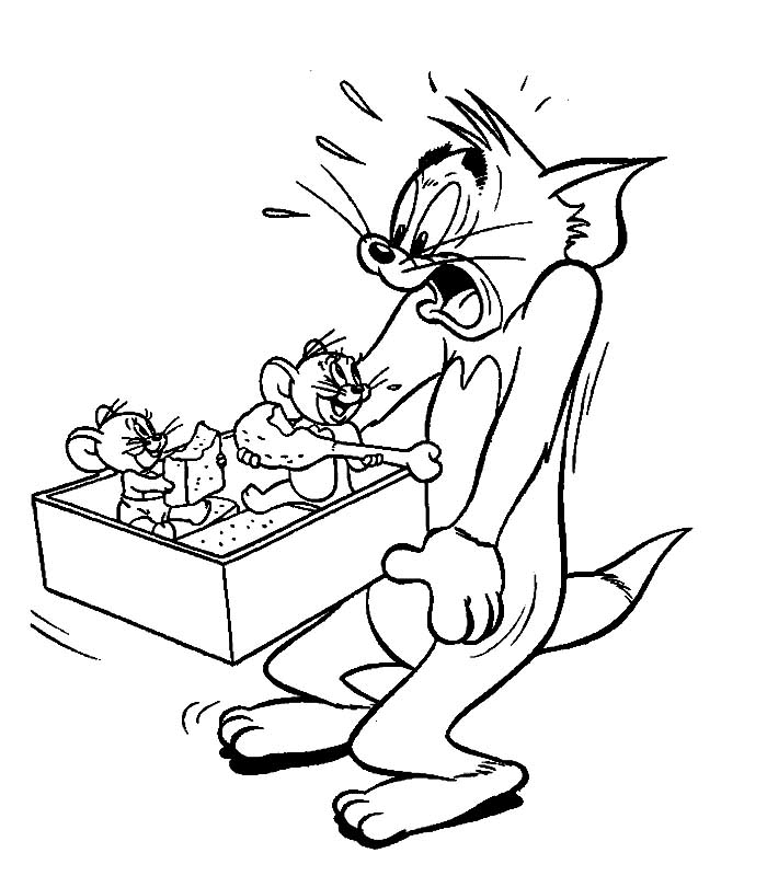 Tom et Jerry en pleine course-poursuite dans un décor animé