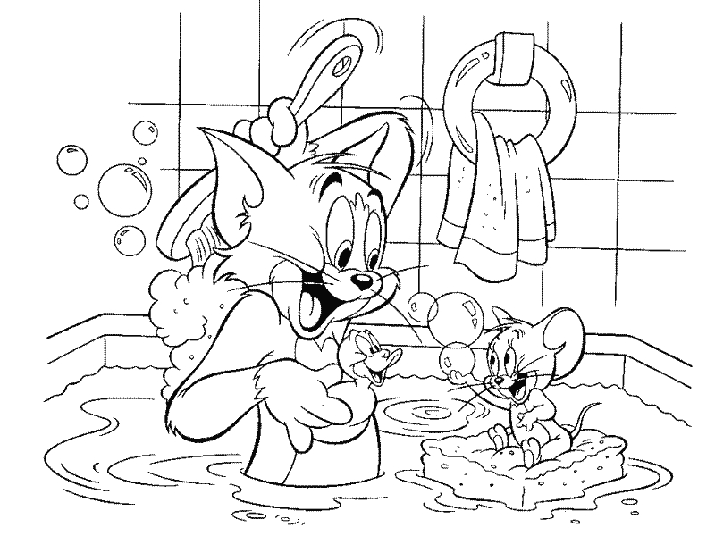 Tom et Jerry en pleine course poursuite dans un décor animé