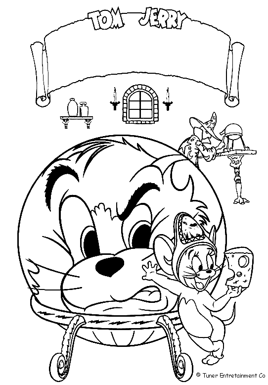 Tom et Jerry en pleine course-poursuite dans un décor animé