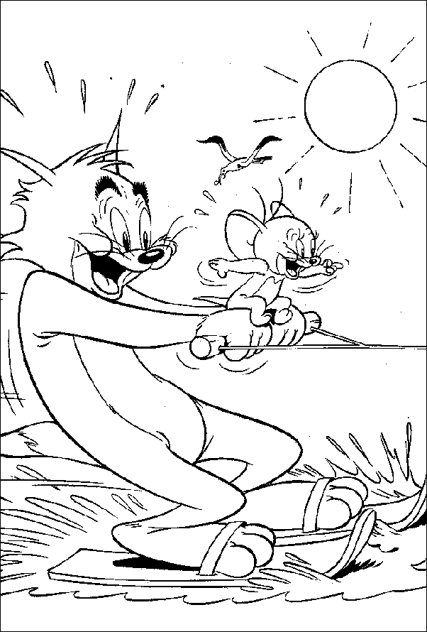Tom et Jerry dans une course effrénée dans un décor animé