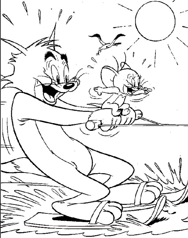 Tom et Jerry se poursuivent dans un décor animé