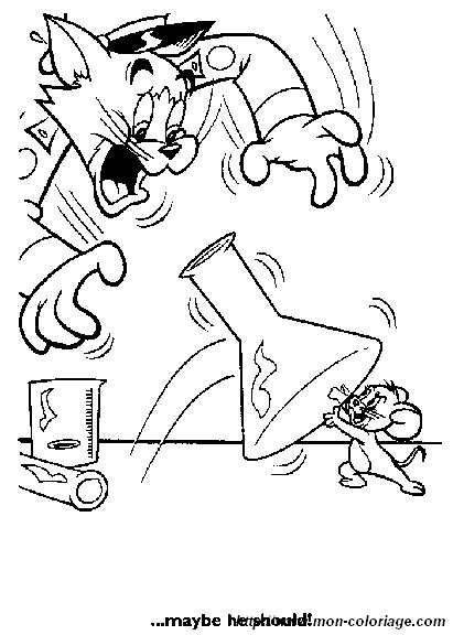 Tom et Jerry en pleine poursuite dans un décor animé