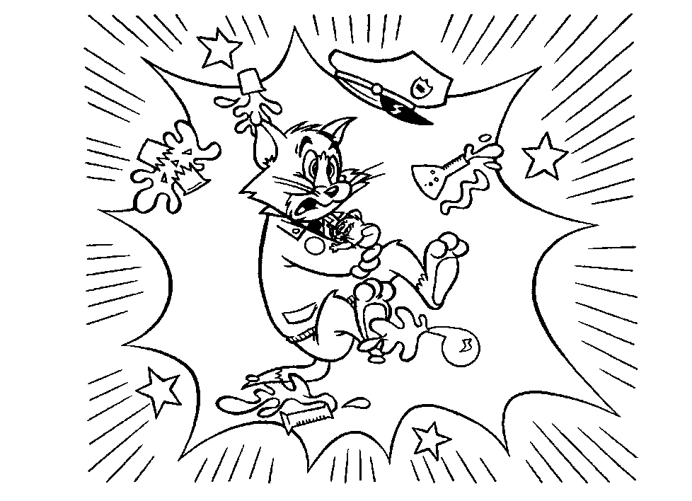 Tom et Jerry en pleine course dans un décor animé