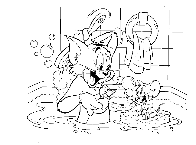 Tom et Jerry en pleine course-poursuite dans un décor animé