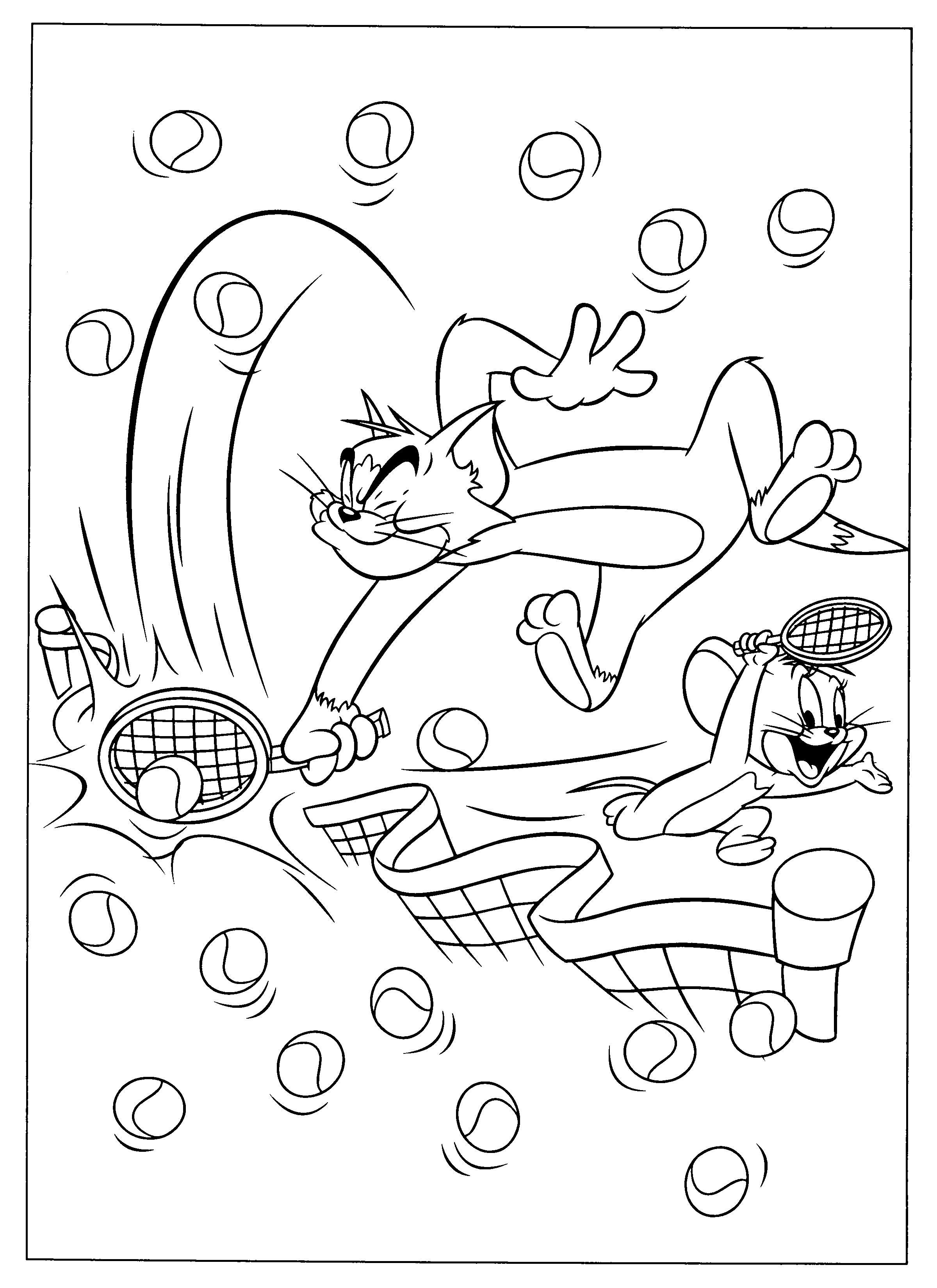 Tom et Jerry en pleine course dans un décor animé