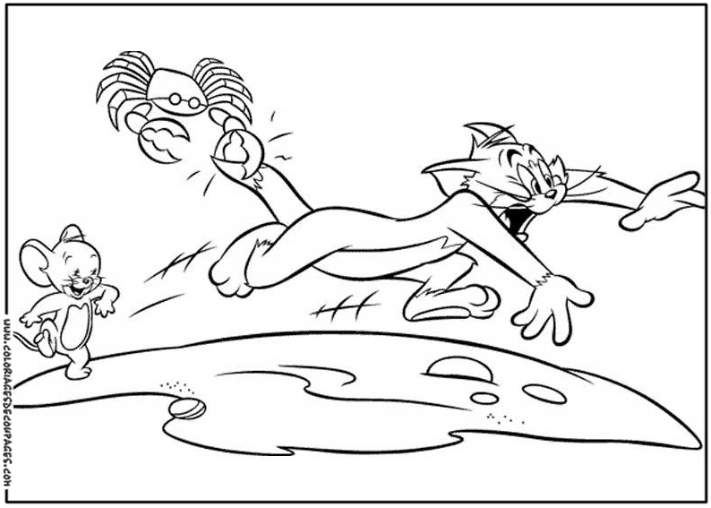 Tom et Jerry se poursuivent dans un décor animé