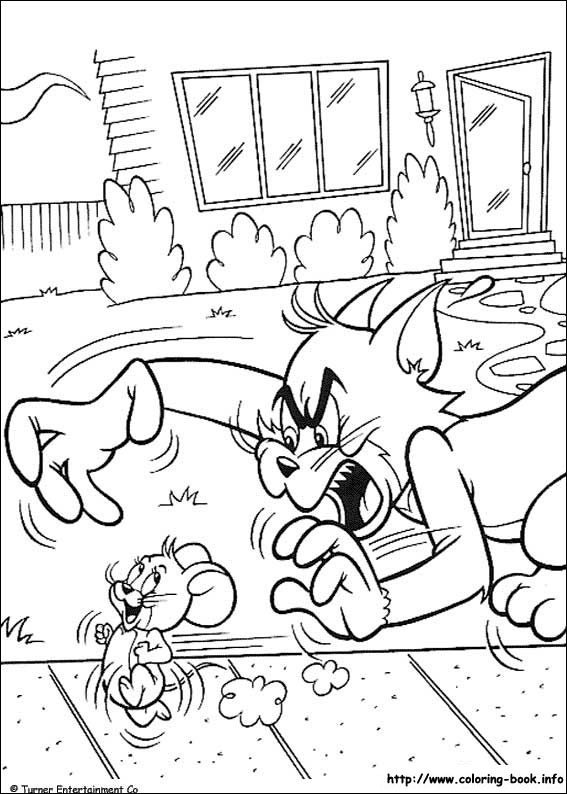 Tom et Jerry en pleine poursuite dans un décor animé