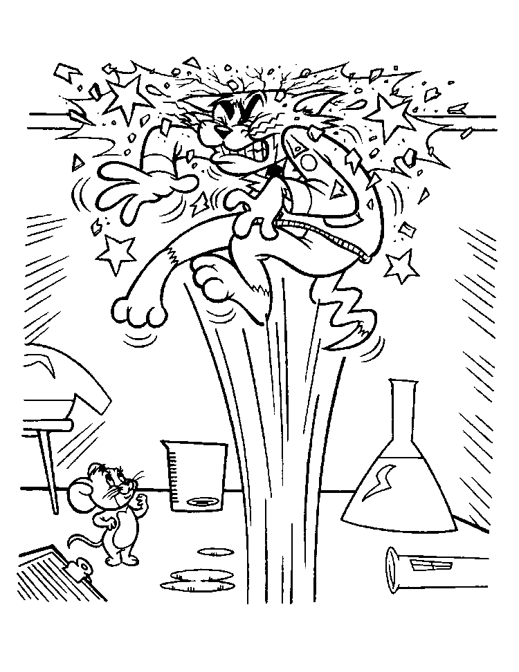 Tom et Jerry jouant dans un décor animé