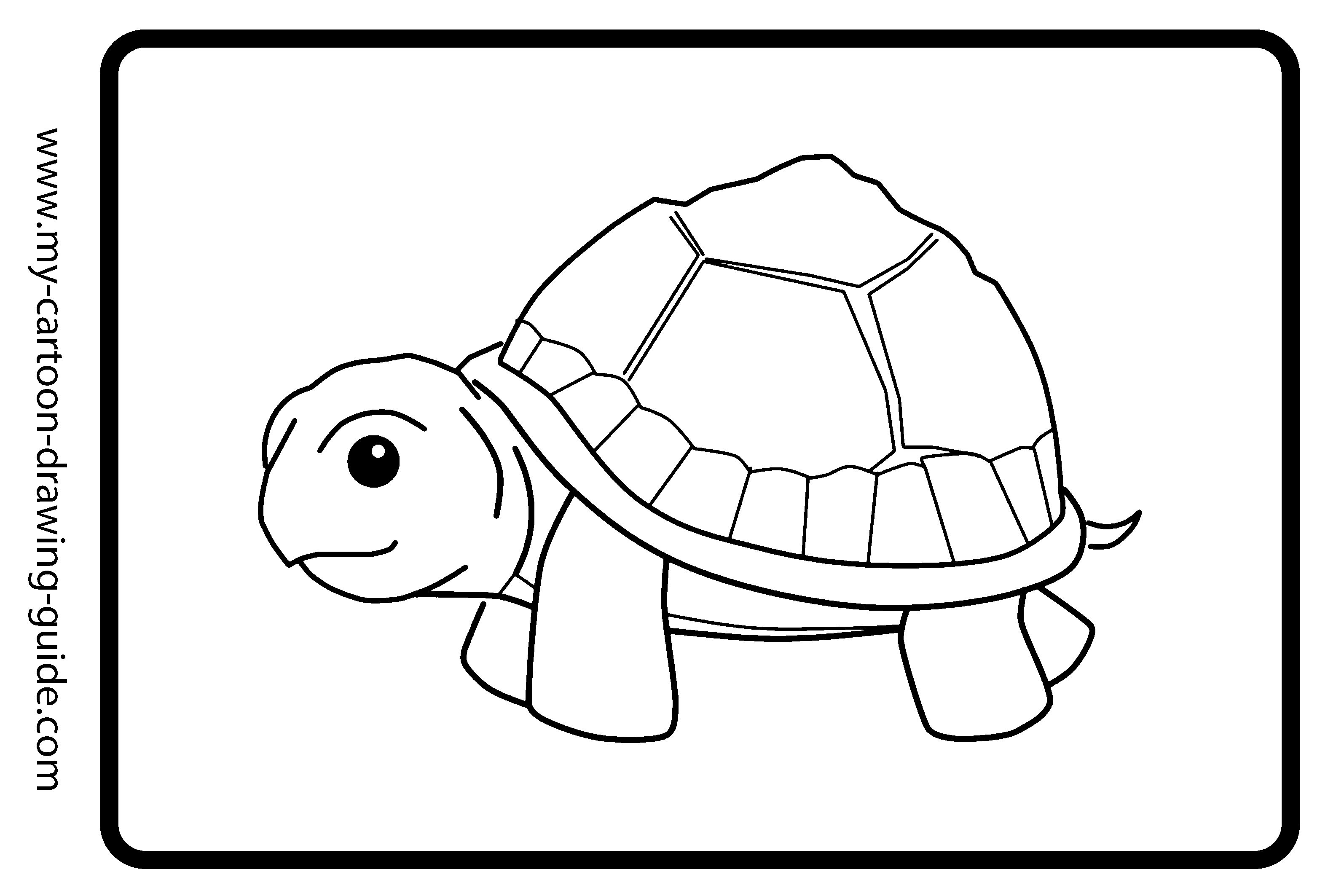 Coloriage d'une tortue sur la plage avec des vagues