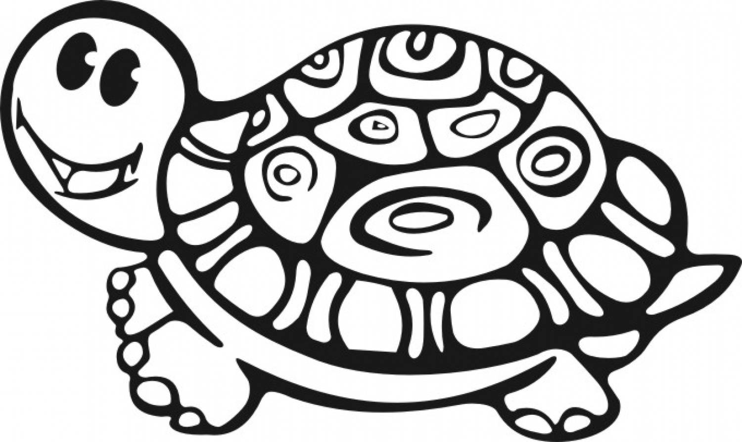 Coloriage d'une tortue sur un fond de vagues