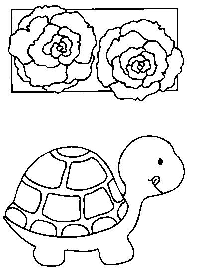 Coloriage d'une tortue nageant dans l'eau