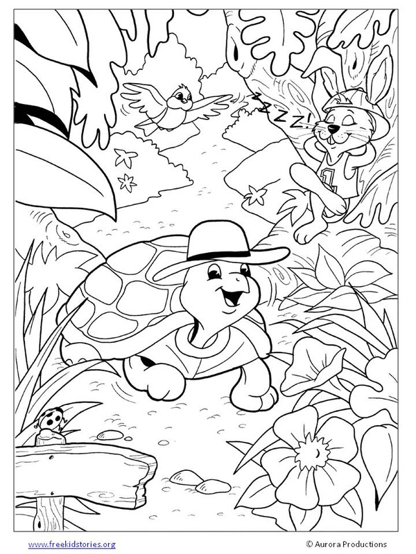 Coloriage d'une tortue sur un fond marin