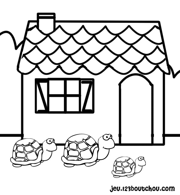 Coloriage d'une tortue paisible sur un fond de vagues