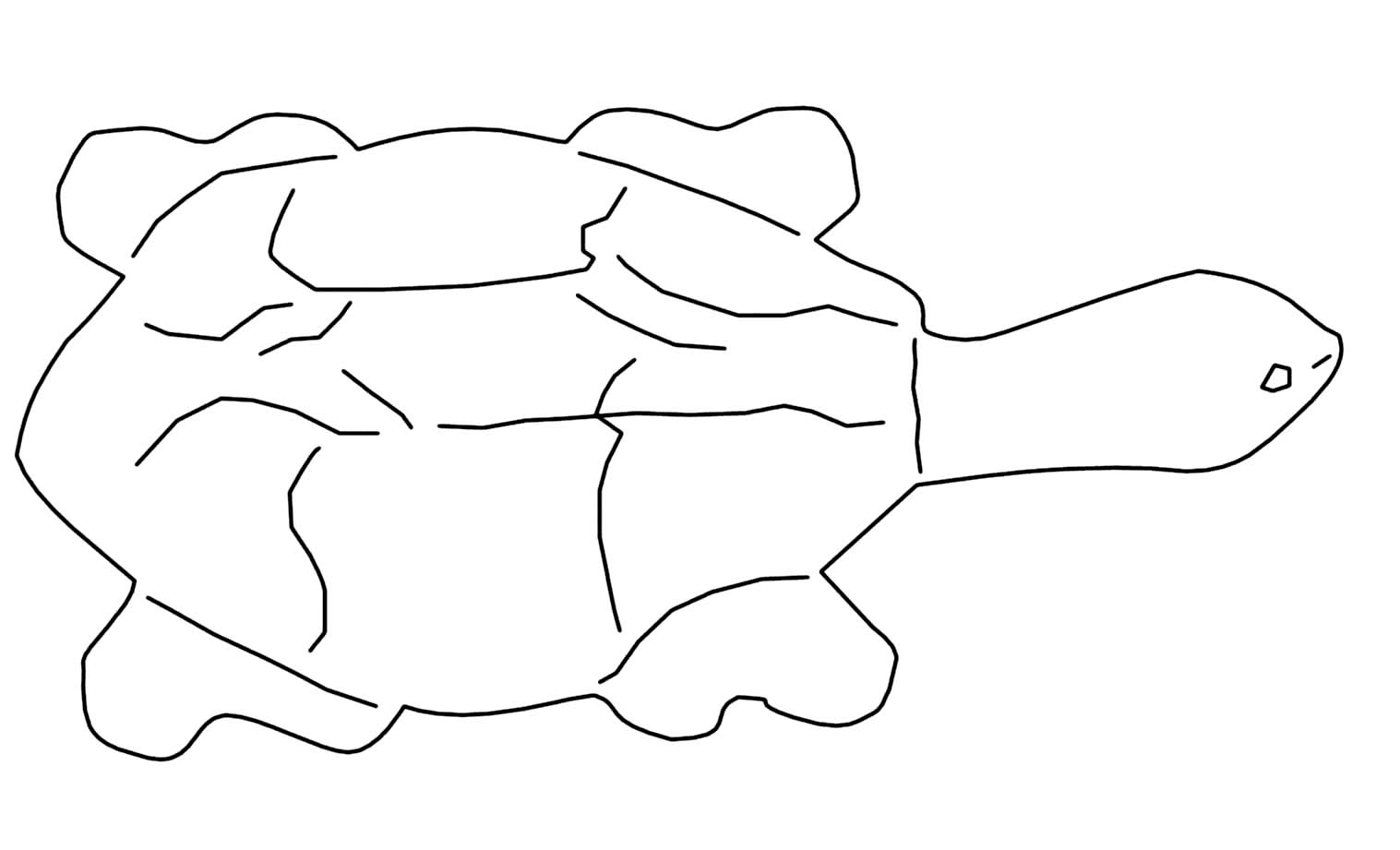 Coloriage d'une tortue nageant au milieu des vagues