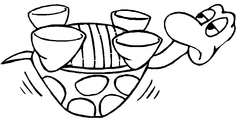 Coloriage d'une tortue tranquille sur une plage