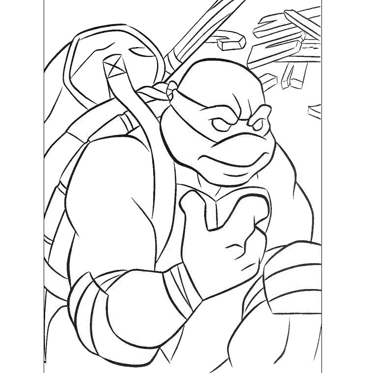 Coloriage d'une tortue nageant dans l'eau