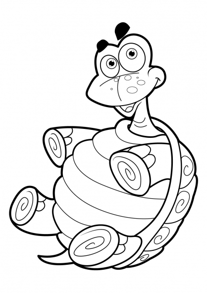 Coloriage d'une tortue nageant dans l'eau