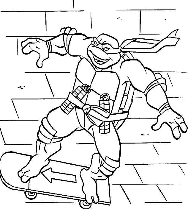 Coloriage d'une tortue sur un fond aquatique