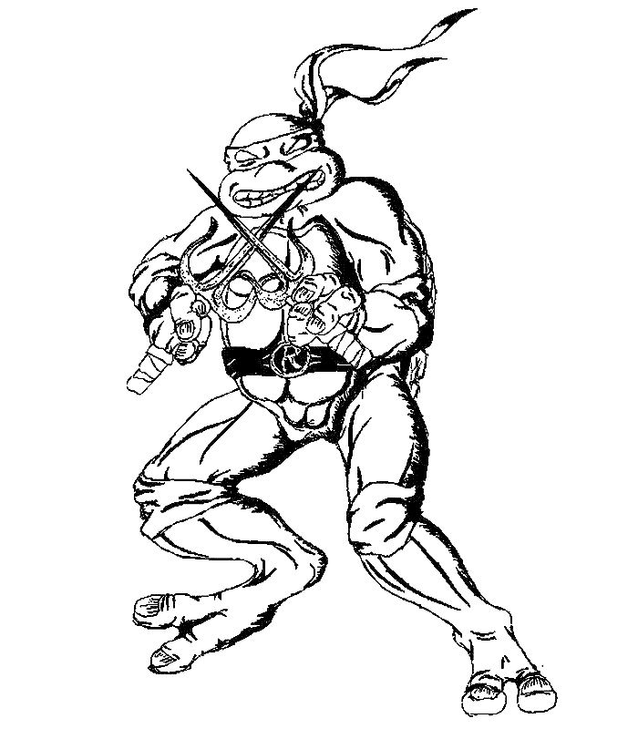 Coloriage d'une tortue nageant paisiblement dans l'eau