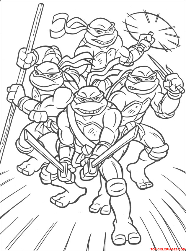 Les tortues ninja en pleine action dans un décor urbain