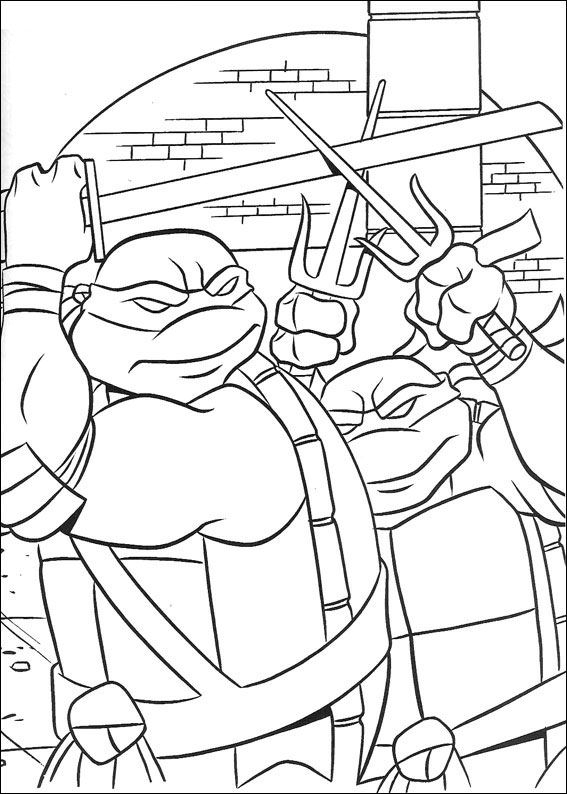 Les tortues ninja en pleine action dans un décor urbain
