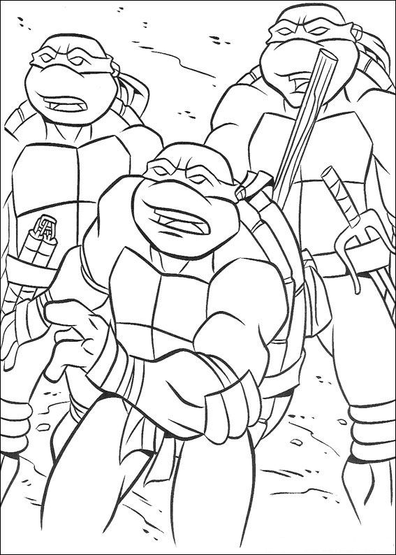 Les Tortues Ninja en pleine action dans un décor urbain