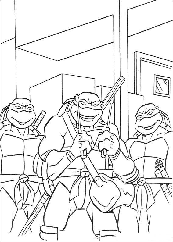 Les tortues ninja en pleine action dans un décor urbain