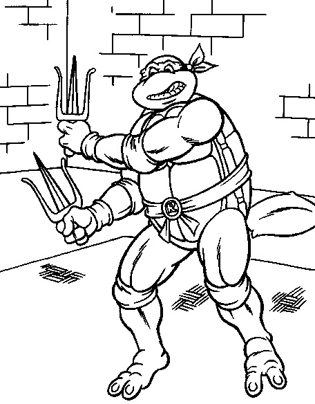 Tortues Ninja en pleine action dans un environnement urbain
