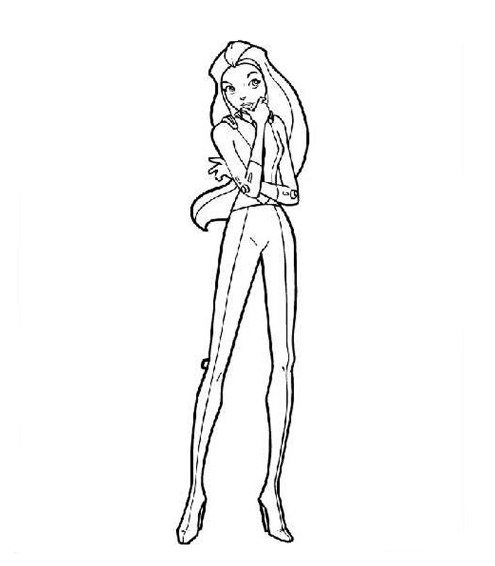 Coloriage de Totally Spies avec les héroïnes en action