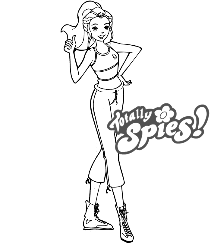 Coloriage de Totally Spies avec les trois héroïnes en mission