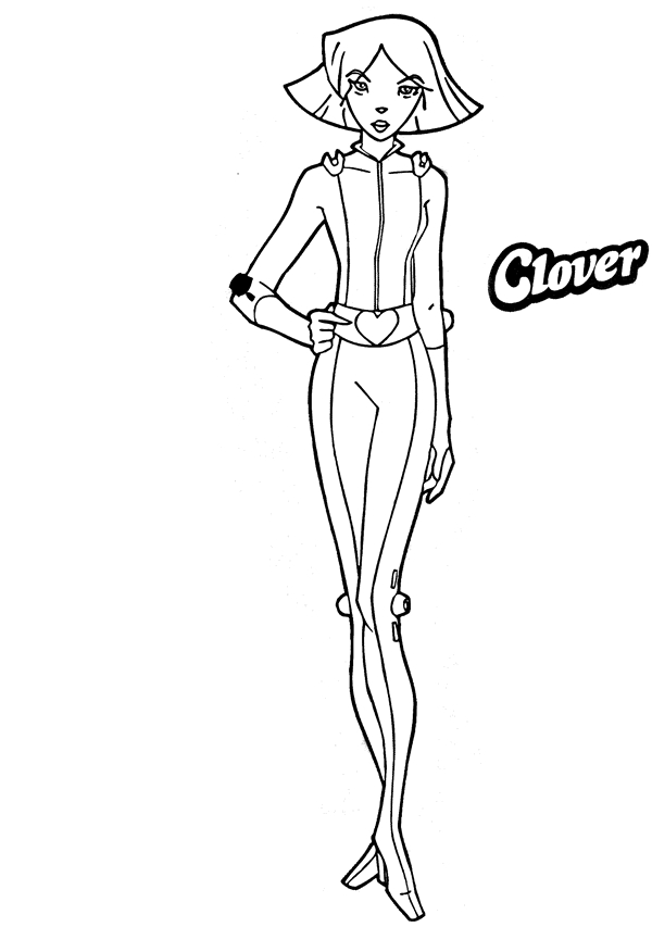 Coloriage de Totally Spies avec Sam, Clover et Alex en mission