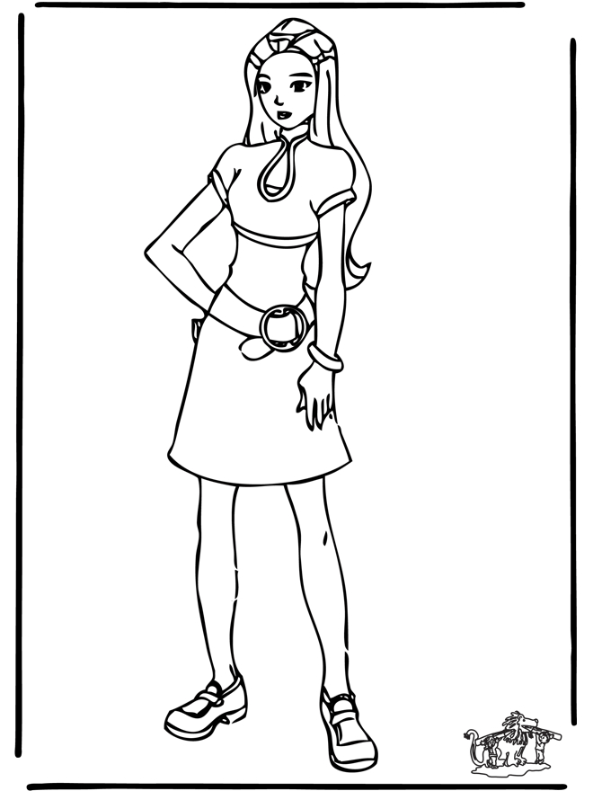 Scène dynamique de Totally Spies avec les héroïnes en action