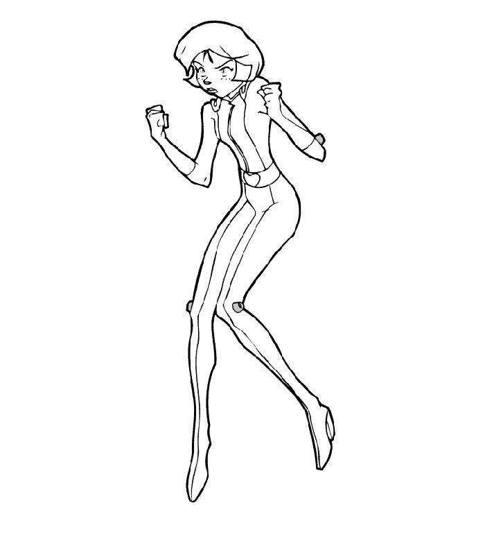 Scène d'action dynamique avec les Totally Spies en mission