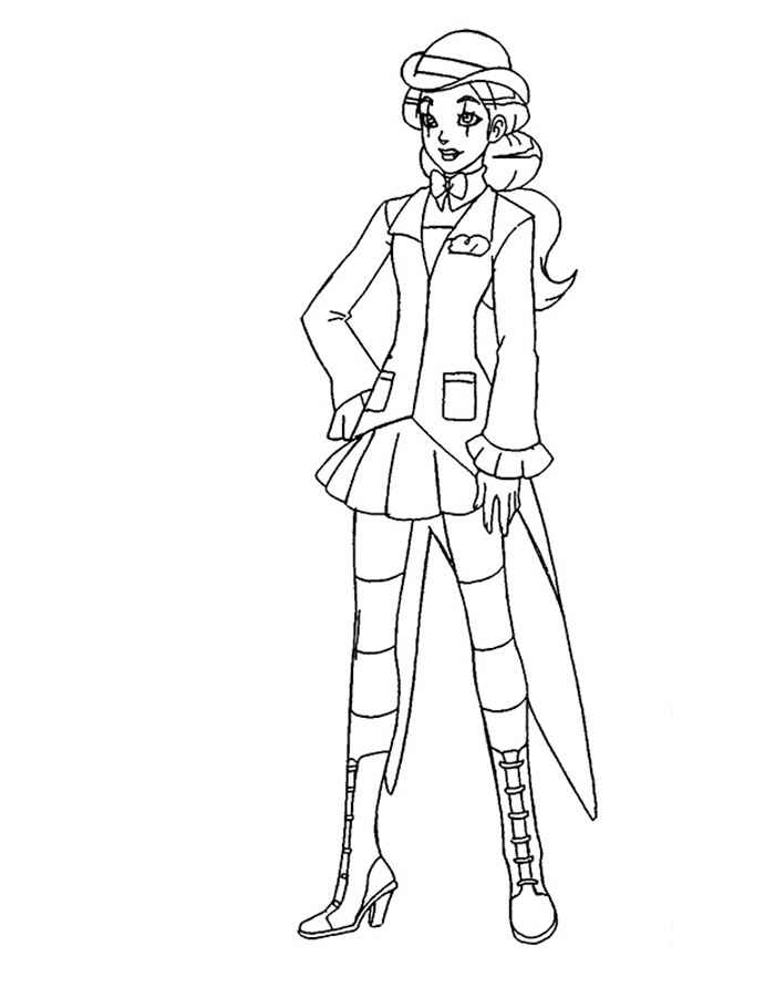 Coloriage de Totally Spies avec les héroïnes en mission
