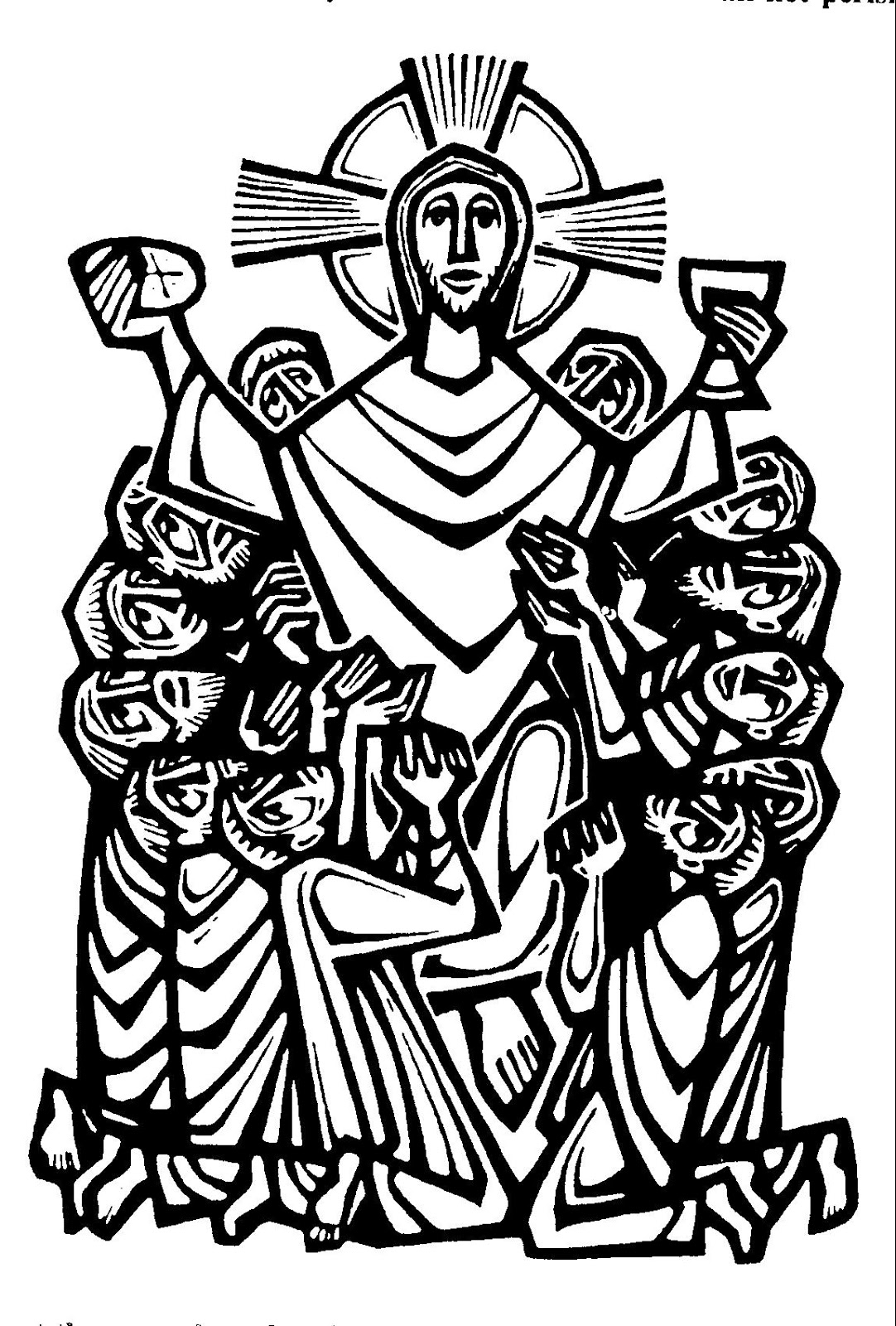Coloriage d'une scène de la Toussaint avec des symboles traditionnels
