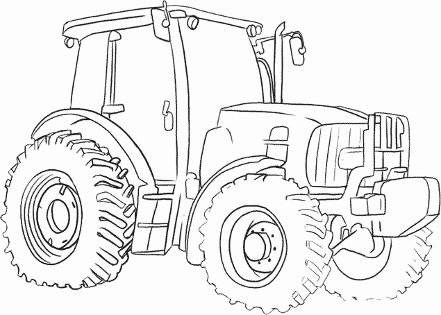 Coloriage d'un tracteur sur un champ verdoyant