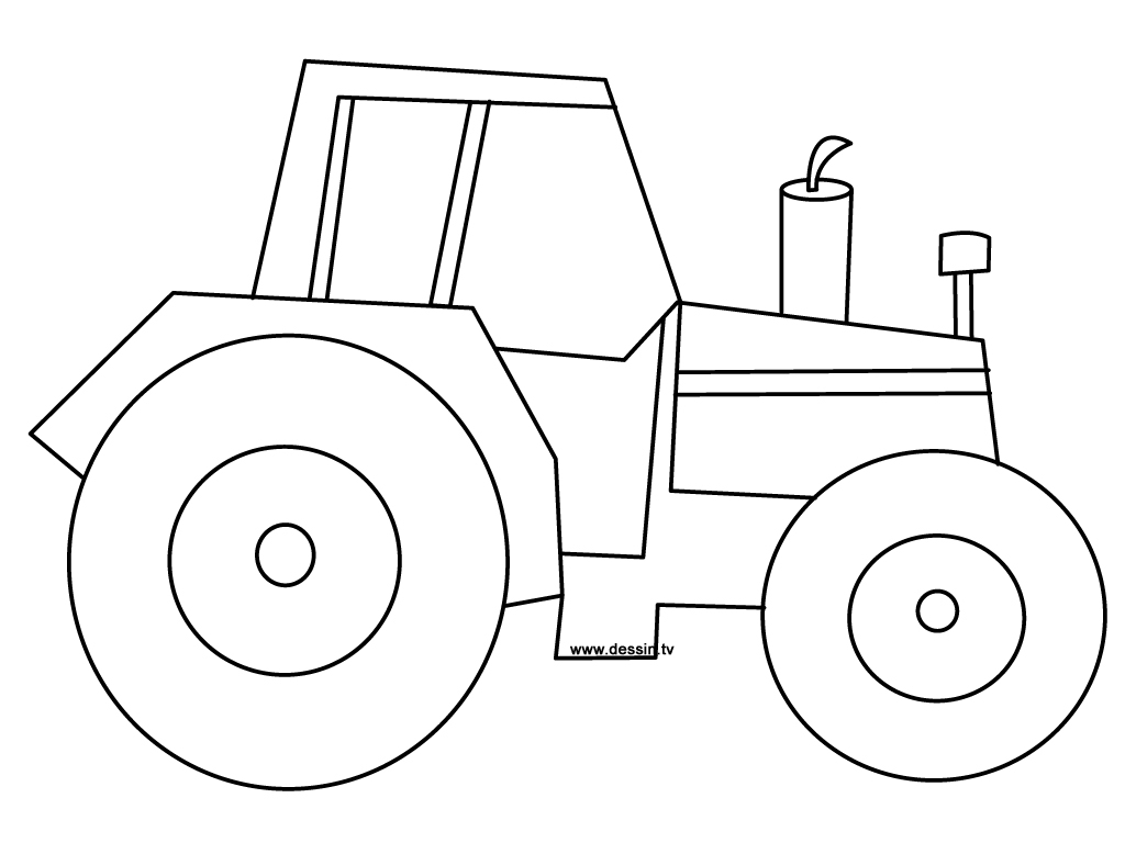 Coloriage d'un tracteur en action dans un champ