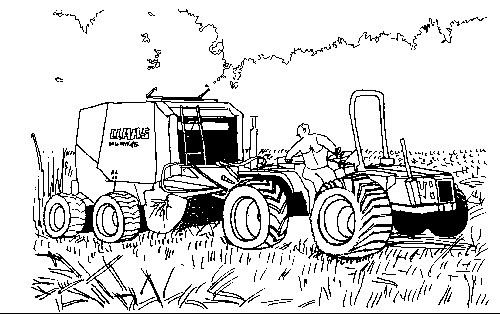 Coloriage d'un tracteur dans un paysage rural Coloriage d'un tracteur dans un paysage rural