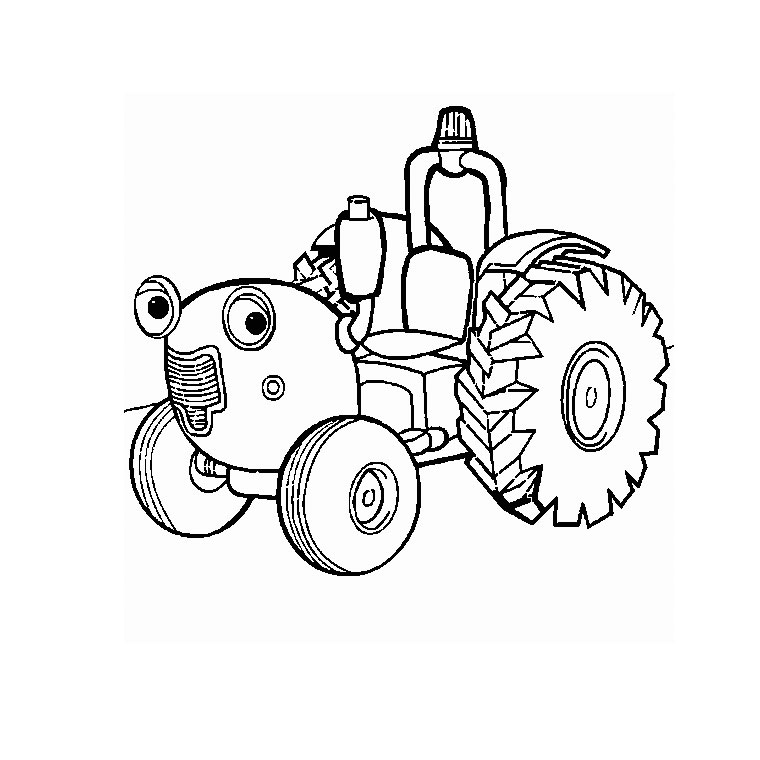 Coloriage d'un tracteur sur un champ de blé