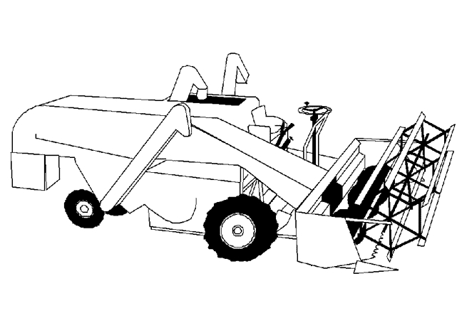 Coloriage d'un tracteur sur un terrain agricole