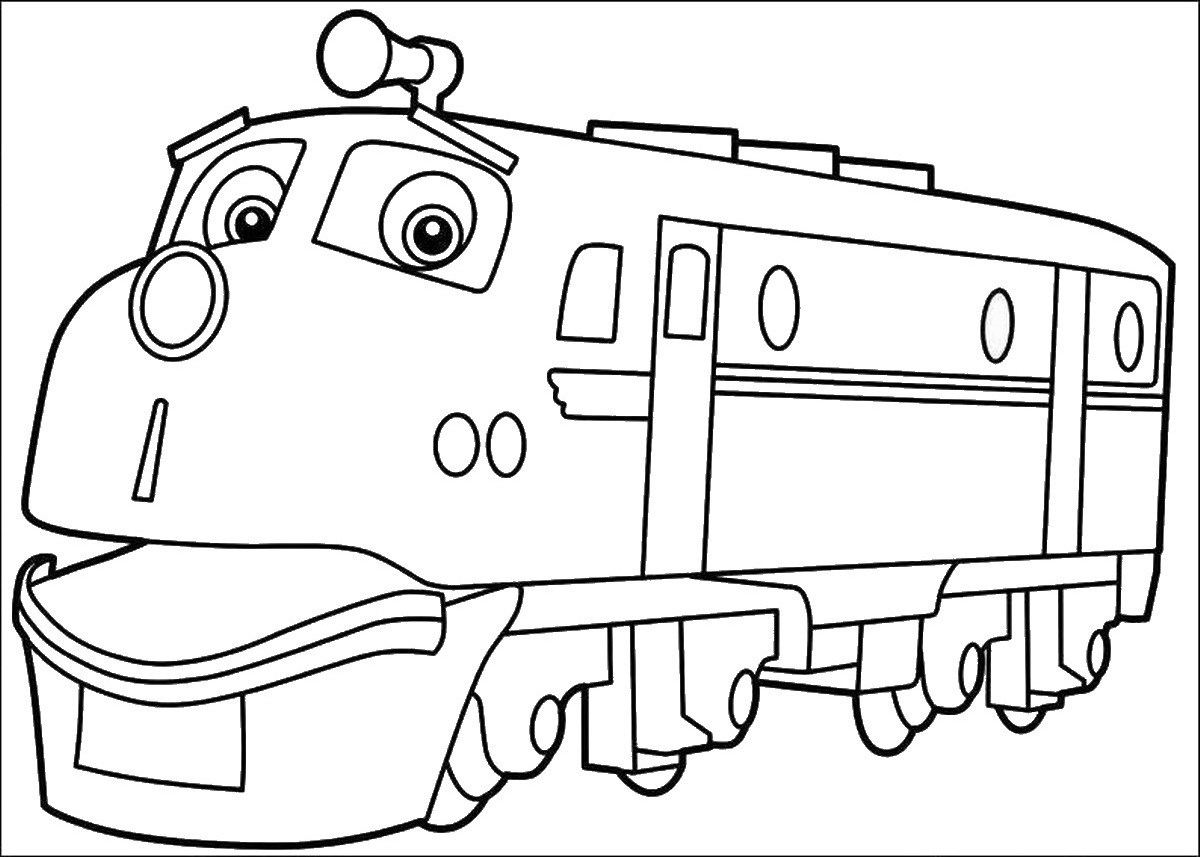 Coloriage d'une locomotive à vapeur sur des rails