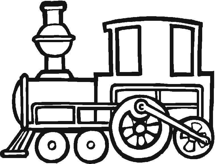Coloriage d'une locomotive à vapeur sur des rails
