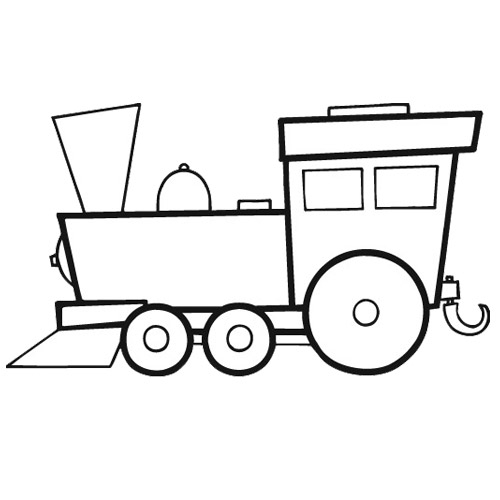 Coloriage d'une locomotive à vapeur sur des rails