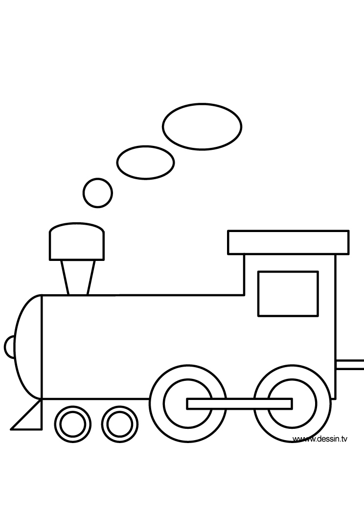 Coloriage d'une locomotive à vapeur sur des rails